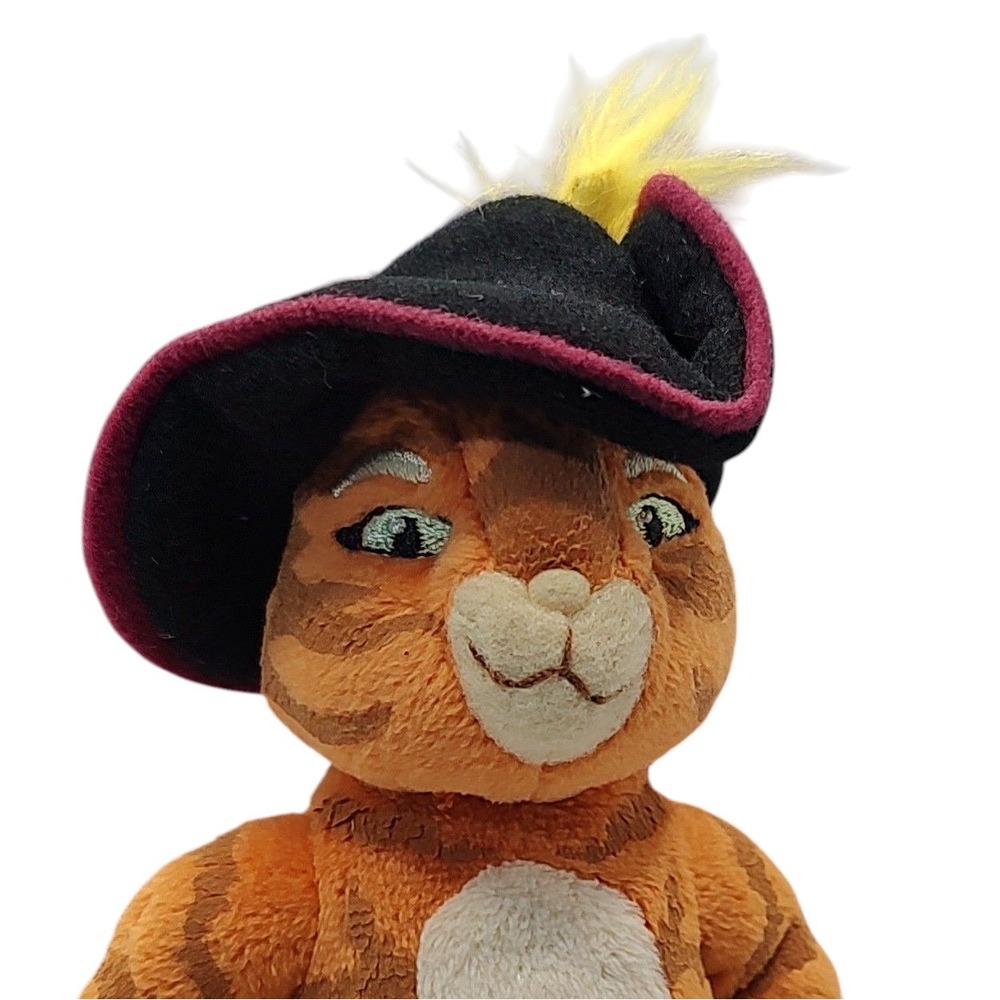 Shrek Puss in Boots Plush Dreamworks Shrek Two Movie Hat Feather Vintage 2004